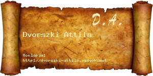 Dvorszki Attila névjegykártya