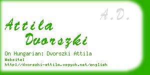 attila dvorszki business card